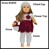 18 Inch Crocheted Doll Pant Set #1900