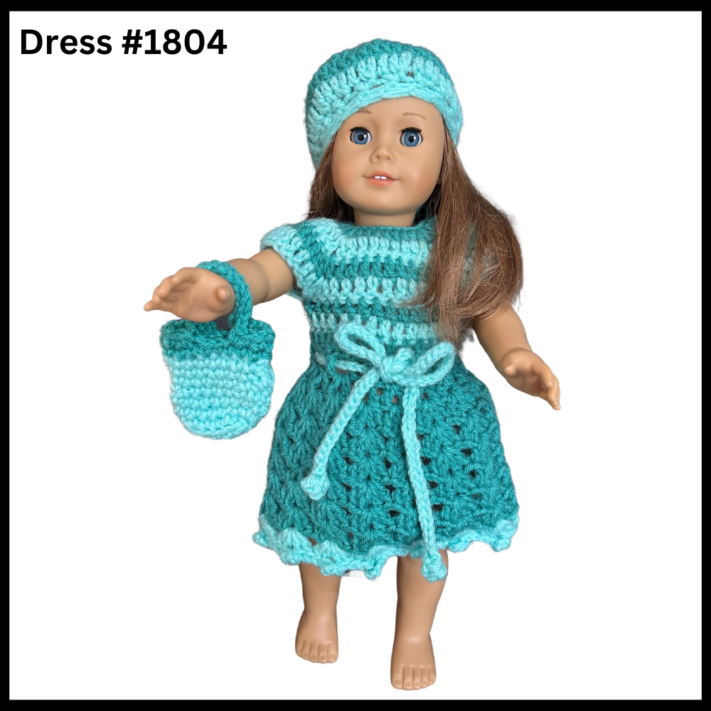 18 Inch Doll Crocheted Dress Set #1804 Fay's Design Studio & Fay Nicoll Judaica Designs 18 Inch Doll Crocheted Dress Set #1804 Fay's Design Studio & Fay Nicoll Judaica Designs