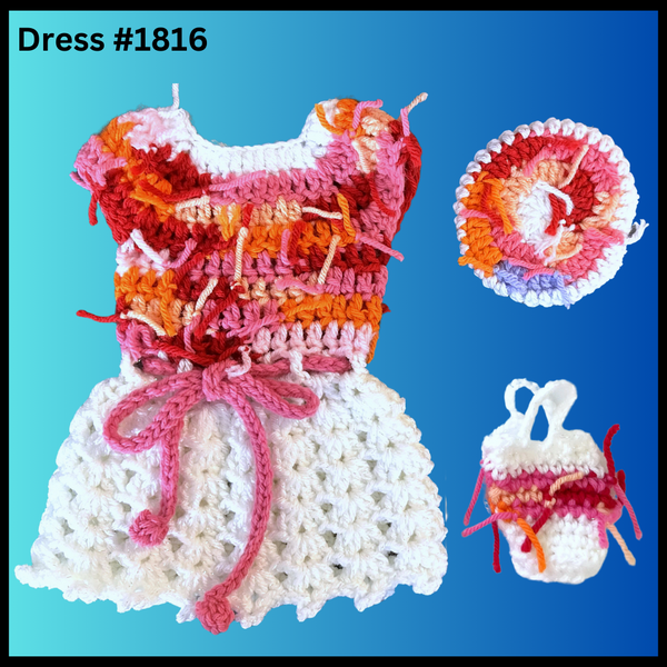 18 Inch Doll Funky Crocheted Dress Set #1816