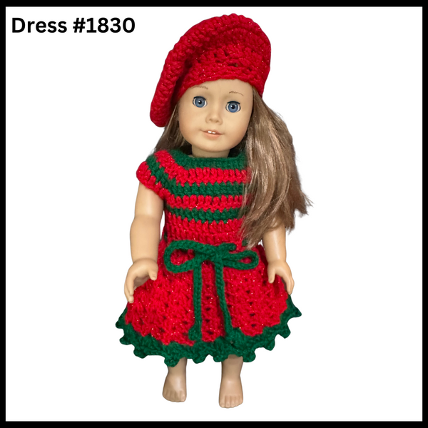 18 Inch Crocheted Doll Dress Set #1830