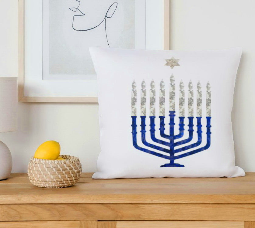Menorah Di Hanukkah a Forma Di Stella Di David Fotografia Stock