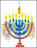 Hanukkah Greeting Card - Ribbon Menorah