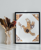 Dove of Peace - Jewish Art Download (Tossed Stars - Beige)
