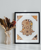 Hamsa - Jewish Art Download (Tossed Stars - Beige)