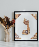 Nun - Hebrew Letter Download (Tossed Stars - Beige)