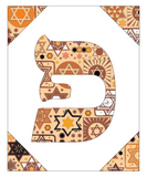 Pey - Hebrew Letter Download (Tossed Stars - Beige)