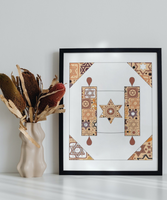 Torah Scroll - Jewish Art Download (Tossed Stars - Beige)