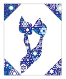 Ayin - Hebrew Letter Download (Tossed Stars - Navy)