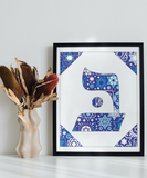 Bet - Hebrew Letter Download (Tossed Stars - Navy)