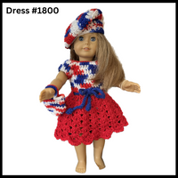 18 Inch Doll Crocheted Dress Set #1800