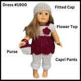 18 Inch Crocheted Doll Pant Set #1900