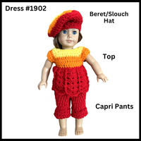 18 Inch Crocheted Doll Pant Set #1902