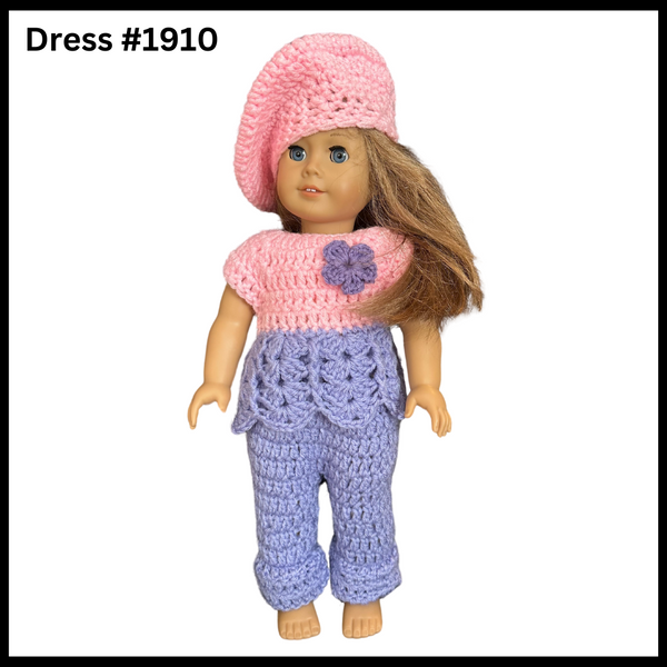 18 Inch Crocheted Doll Pant Set #1910