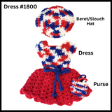 18 Inch Doll Crocheted Dress Set #1800