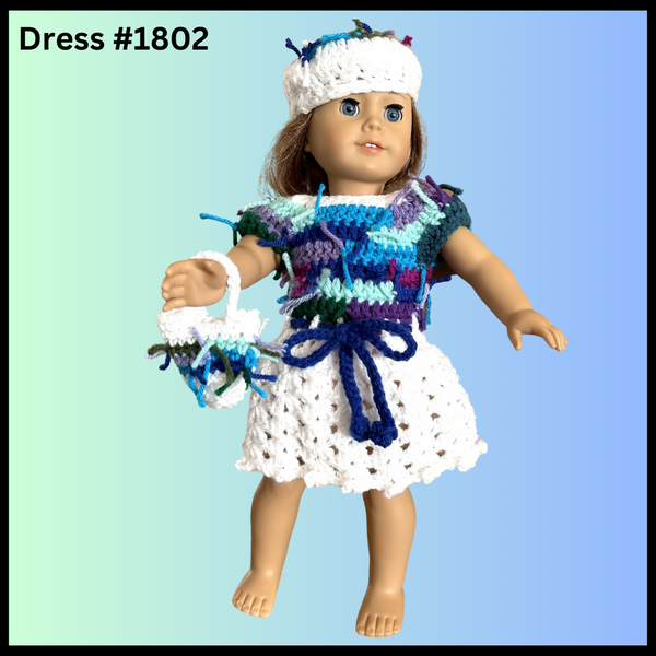 18 Inch Doll Funky Crocheted Dress Set #1802 Fay's Design Studio & Fay Nicoll Judaica Designs 18 Inch Doll Funky Crocheted Dress Set #1802 Fay's Design Studio & Fay Nicoll Judaica Designs