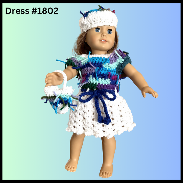 18 Inch Doll Funky Crocheted Dress Set #1802