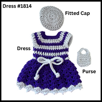 18 Inch Doll Crocheted Dress Set #1814