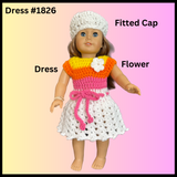 18 Inch Crocheted Doll Dress Set #1826