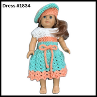 18 Inch Crocheted Doll Dress Set #1834