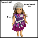 18 Inch Crocheted Doll Dress Set #1838