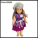 18 Inch Crocheted Doll Dress Set #1838