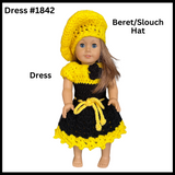 18 Inch Crocheted Doll Dress Set #1842
