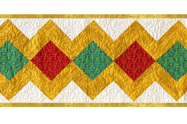 Quilted On-Point Christmas Table Runner