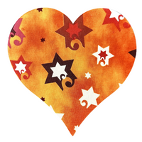 Fused Applique Heart with Stars (Copper)