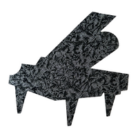 Fused Applique Piano - Black