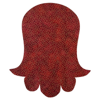 Jewish Die Cut Fusible Applique - Burgundy Crackle Hamsa