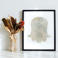 Jewish Die Cut Fusible Applique - Silver Hamsa