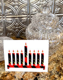 Hanukkah Greeting Card - Red & Black Menorah