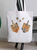 Dreidels & Stars - Jewish Fused Appliques (Beige)