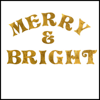 Christmas Fused Applique Words - MERRY & BRIGHT