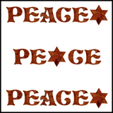 Jewish Laser Cut Fusible Applique - PEACE