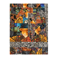 African Safari Crazy Quilt / Wall Hanging