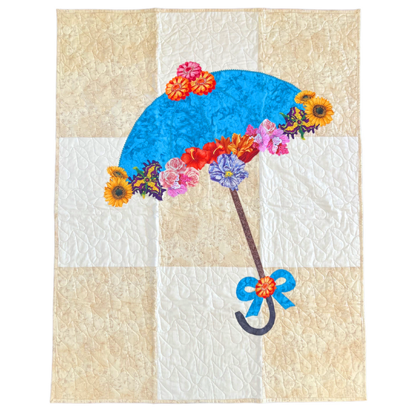Floral Applique Umbrella Quilt / Wall Hanging