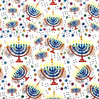 Quilted Ribbon Menorah Stars Fabric