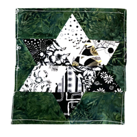 U FINISH IT - Black and White Stars on Batik #2