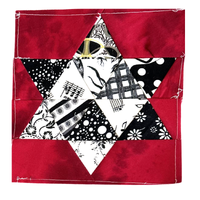 U FINISH IT - Black and White Stars on Batik #2