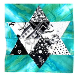 U FINISH IT - Black and White Stars on Batik #2