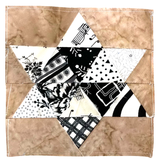 U FINISH IT - Black and White Stars on Batik #2