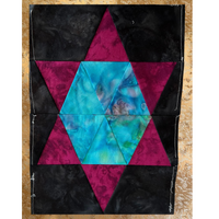 U FINISH IT - Teal and Purple Batik Star on Black