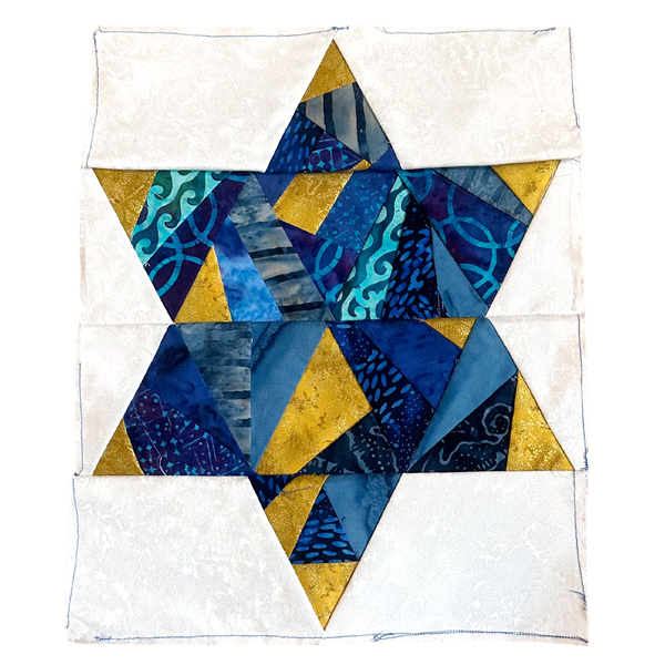U FINISH IT - Blue & Gold Patchwork Star of David