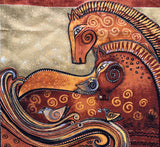 Laurel Burch Embracing Horses Panel  - 3 LEFT