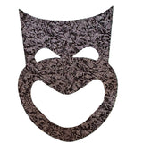 Fused Applique "Comedy" Mask - Black Metallic