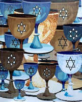 Jewish New Years Greeting Card - Goblets