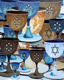 Jewish New Years Greeting Card - Goblets