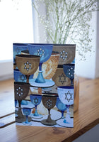 Jewish New Years Greeting Card - Goblets