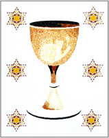 Jewish New Years Greeting Card - Golden Goblet